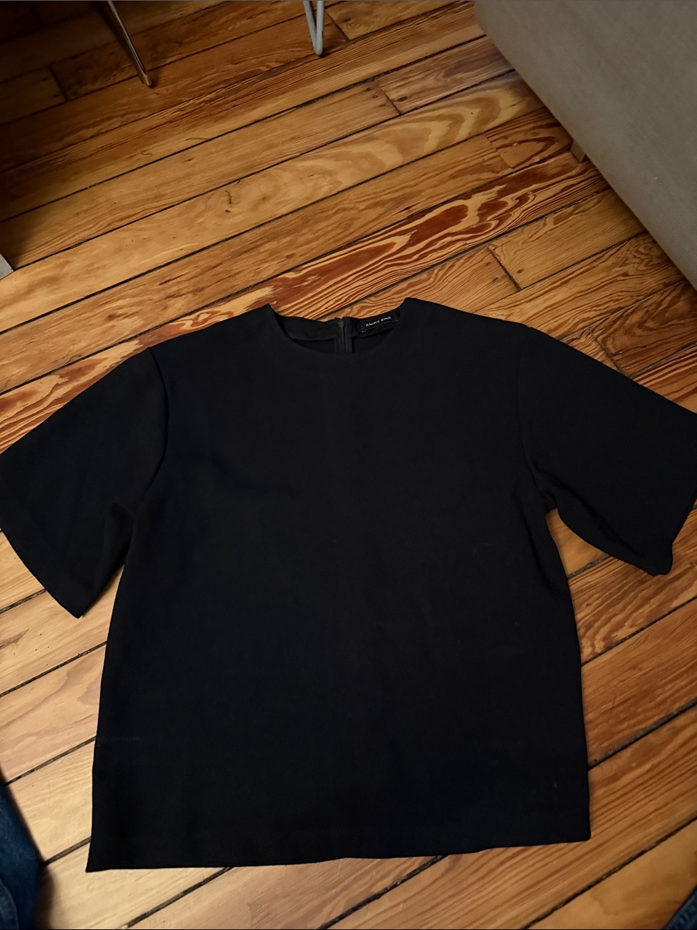 Anine Bing Black Short-Sleeve dress top